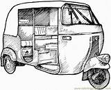 Rickshaw Rikshaw Vehicle sketch template