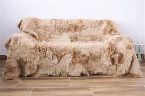 real sheepskin toscana blanket throw champagne fur sofa throw scandinavian decoration throws