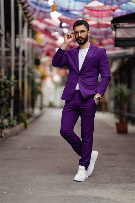 purple slim fit groom suit  men  bespokedailyshop