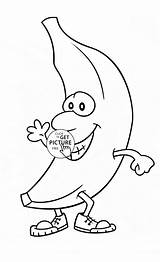 Banana Coloring Pages Fruits Fruit Kids Funny Cartoon Print Drawing Line Printable Printables Children Bananas Peel Wuppsy Getdrawings Sheets Popular sketch template