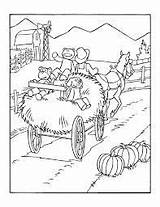 Hay Wagon Coloring Pages sketch template