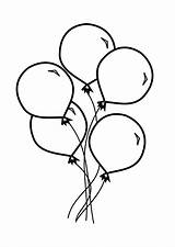 Coloring Balloons Balloon Pages Printable Drawing Line Bunch Ballons Color Baloons Five Print Getdrawings sketch template