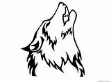 Wolf Drawing Head Line Zum Ausmalen Bilder Howling Getdrawings sketch template