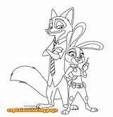 Zootopia Coloring Pages Printable Fox Judy Nick sketch template