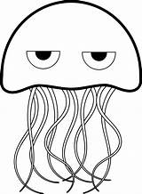 Jellyfish Fish Sleepy sketch template