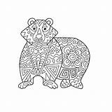 Vector Illustration Doodle Zentangle Monochrome Stress Baikal Therapy Anti Bear Coloring Adult Style Sk sketch template