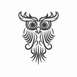 Tribal Owl Vector Premium sketch template