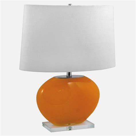 Orange Glass Oval Table Lamp Custom Furniture