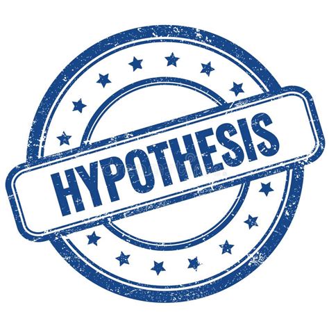 hypothesis text  blue grungy  rubber stamp stock illustration