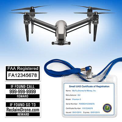drone faa uas certificate  registration id card label set commercial pilot ebay