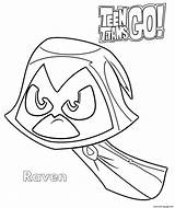 Coloring Titans Teen Raven Pages Go1 Printable Print sketch template