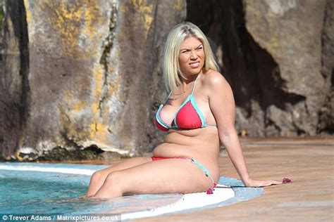 Towie S Frankie Essex Shows Off Her Curves In Very Skimpy Red Bikini In