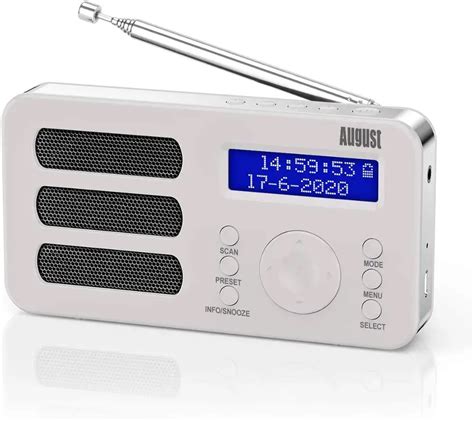 august mb radio portatil digital dabdabfm radio pequena  bateria recargable dual alarma