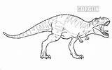 Gorgosaurus Dinosaurs Disimpan Dari Triceratops sketch template
