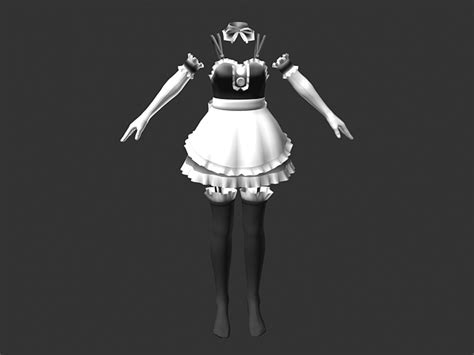 Anime Maid Dress Outfits 3d Model 3ds Max Collada Files Free Download
