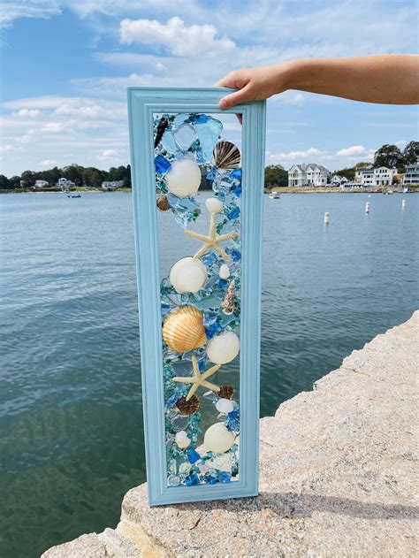 Beach Glass Window Beach Glass And Shells In Frame Etsy In 2020