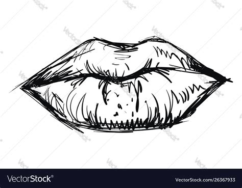 drawing lips  white background royalty  vector image