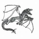 Dragon Coloring Pages Flying Komodo Getcolorings Real sketch template
