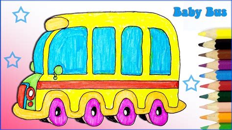 draw  coloring  baby bus  kids learn colors youtube