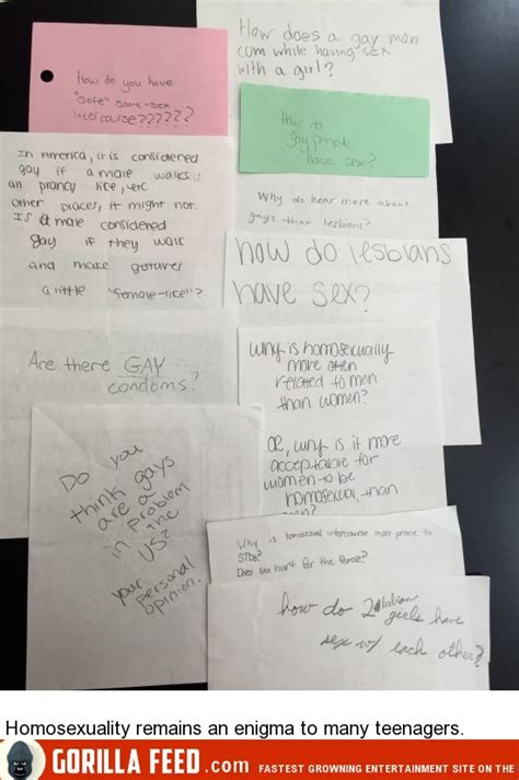 Real Sex Ed Questions From 9th Graders 16 Pictures Gorilla Feed
