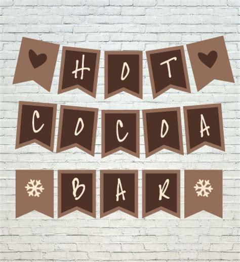 printable hot cocoa bar banner  topping labels  sign httpwww