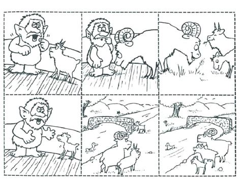 billy goats gruff coloring pages coloring easy  kids