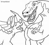 Dinosaur Coloring Fight Coloriage Combat Colorear Coloringcrew Chevalier sketch template