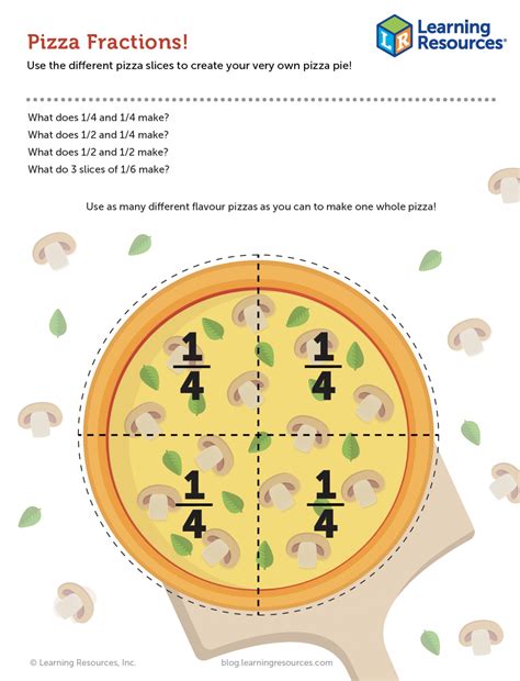 pizza fractions printable teacher direct