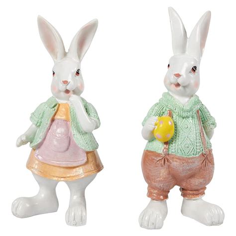 easter bunny figurines rabbit couple wedding anniversaries gift decoration  home shelves