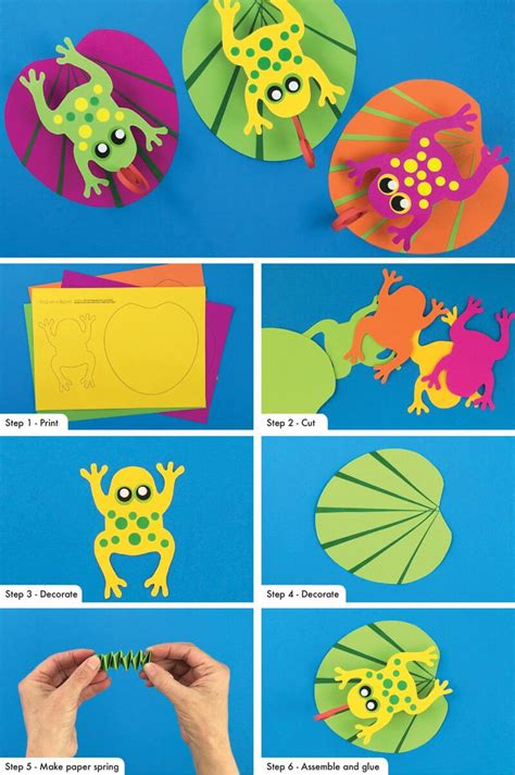 frog   lily pad paper craft  craft train frog crafts