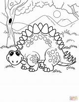 Stegosaurus Coloring Dinosaur Cute Pages Forest Fargelegge Bilde Skogen Printable Categories sketch template