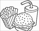French Fries Coloring Pages Getdrawings Drawing sketch template
