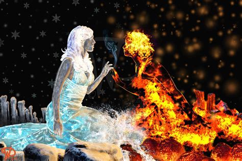 Sisters Fire And Ice By Woltadesign With Images Fire