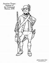 Revolutionary 1778 Sergeant Troops sketch template