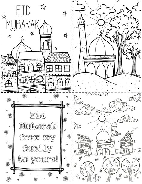 eid mubarak printable coloring postcard eid decoration eid etsy