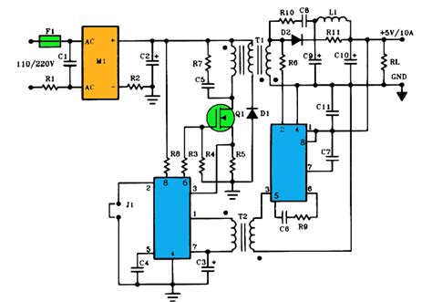 current output switching power supply electronic circuit