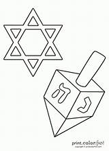 David Star Dreidel Coloring Pages Jewish Color Might Print Printcolorfun sketch template