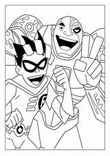 Titanes Jovenes Cyborg Starfire Coloring4free Nightwing Superheroes Raskrasil Tudodesenhos Buscando Estés Vez sketch template