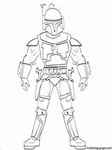 Fett Jango Coloring Wars Star Pages Popular sketch template