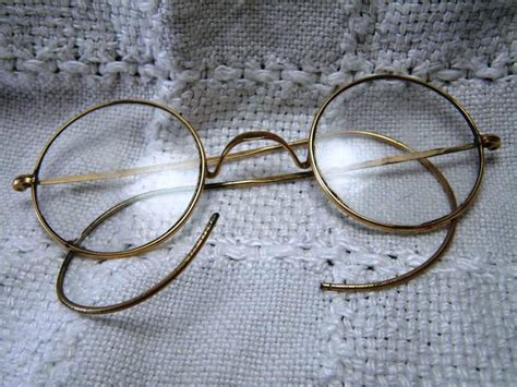 vintage 1930s shuron gold filled round eyeglasses wire by moxiekin