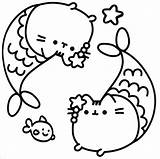 Pusheen Coloring Pages Cat Colouring Kitty Hello Mermaid Unicorn Book Cartoon Kids Choose Christmas Board Halloween sketch template