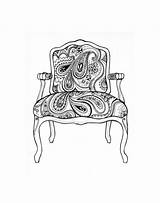 Pages Coloring Bohemian Template Throne Chair sketch template