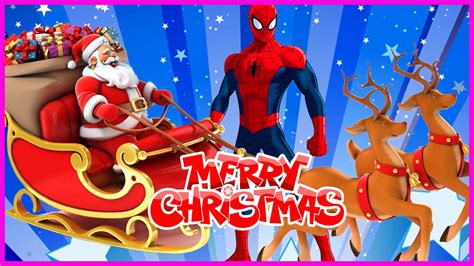 Happy Merry Christmas Wishes Spiderman Comic Cartoon Super