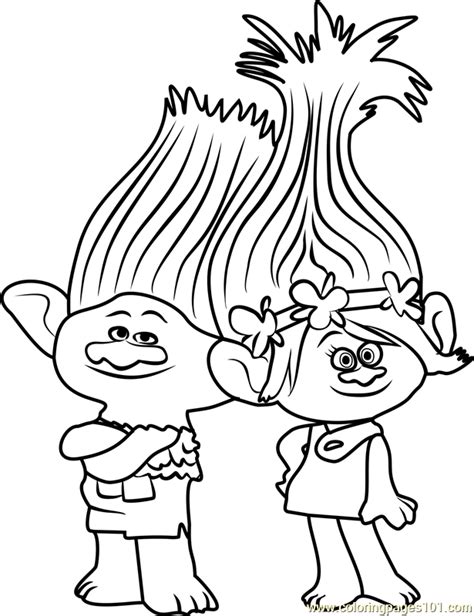 baby poppy troll coloring page coloring pages