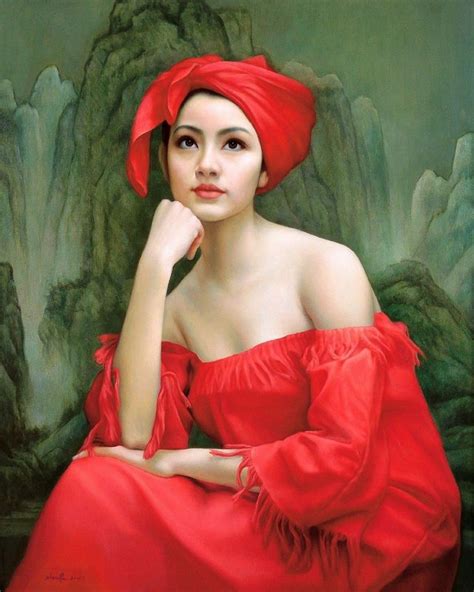 Chinese Sexy Girl Portrait Oil Paintings Reproductions Museum Quality