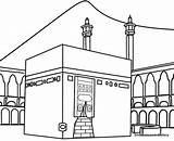 Coloring Pages Drawing Kabah Thoughts Words Mecca sketch template