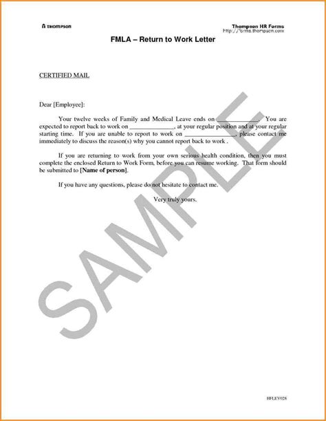 maternity return  work letter  employer template collection