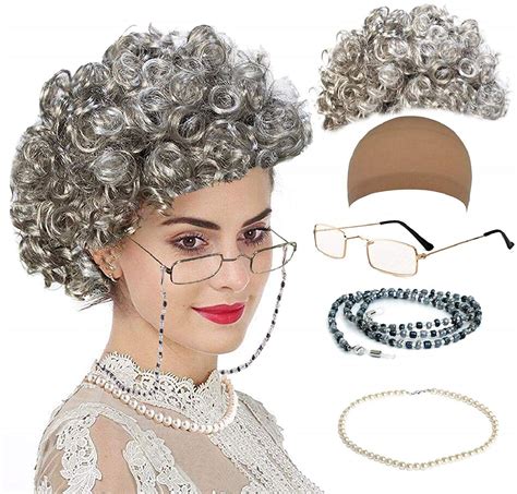 lady cosplay golden girls halloween costume granny glasses
