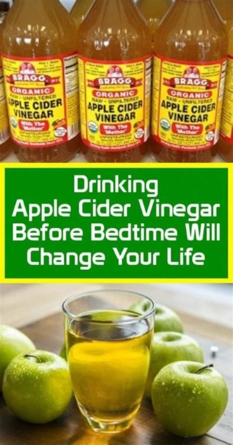 drinking apple cider vinegar  bedtime  change  life