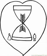 Hourglass Sand Coloring Pages Template Clocks sketch template